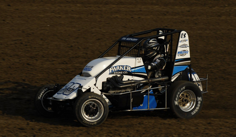 Bryan Clauson from Carmichael, CA on the track in the USAC Midget Series.