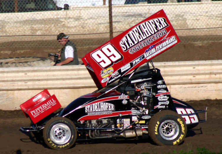 Kyle Larson from Elk Grove racing at Merced Speedway.