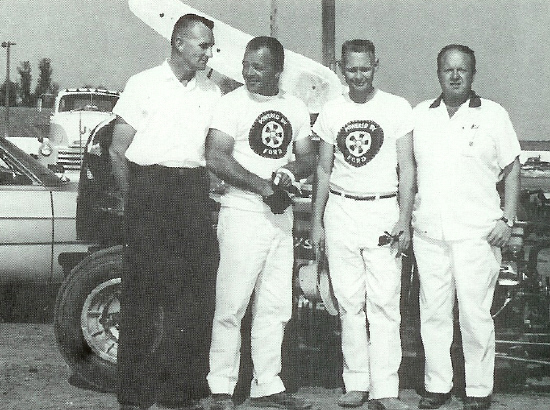 Larry Burton, second from left, in the 1972 Gold Cup program.