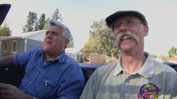 Dennis Gage from "My Classic Car" and his frequent guest Jay Leno.