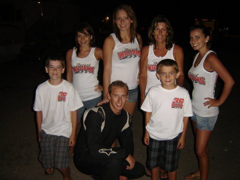 Jared Williams with his family at the track.