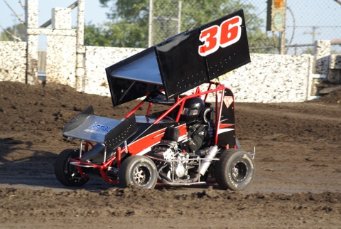 Jared Williams of Herald, CA on the track at Delta Speedway in Stockton.