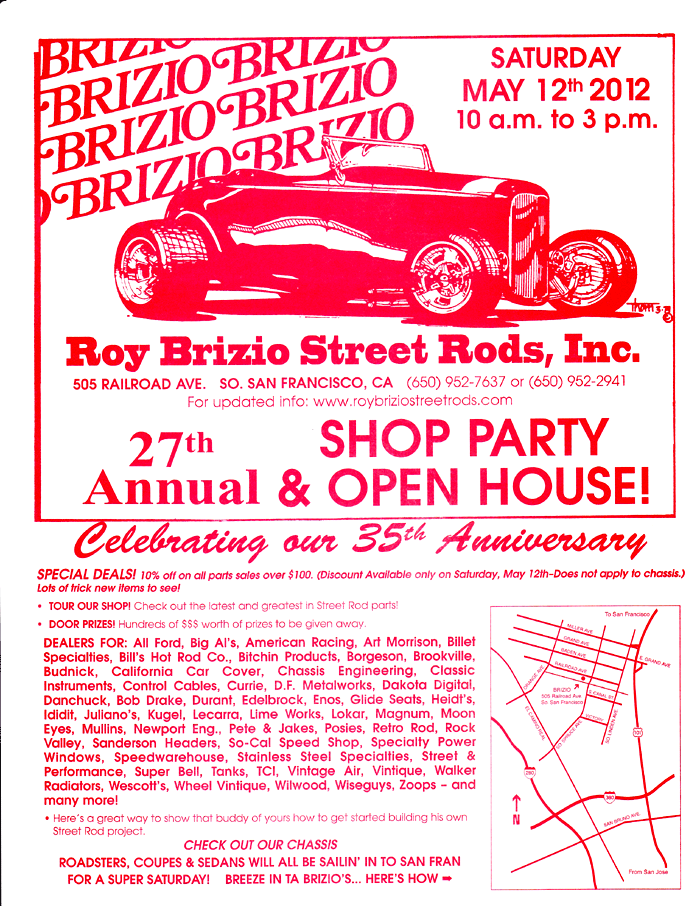 Roy Brizio's 27th Annual Shop Party and Open House