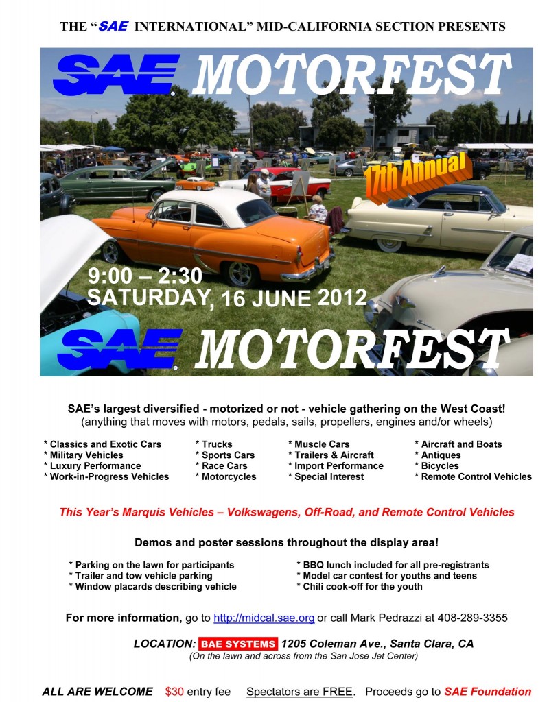SAE Motorfest in Santa Clara, CA.