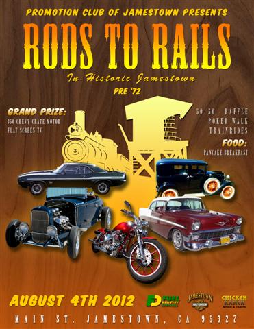 Rods to Rails Car & Motorcycle Show in Jamestown, CA.