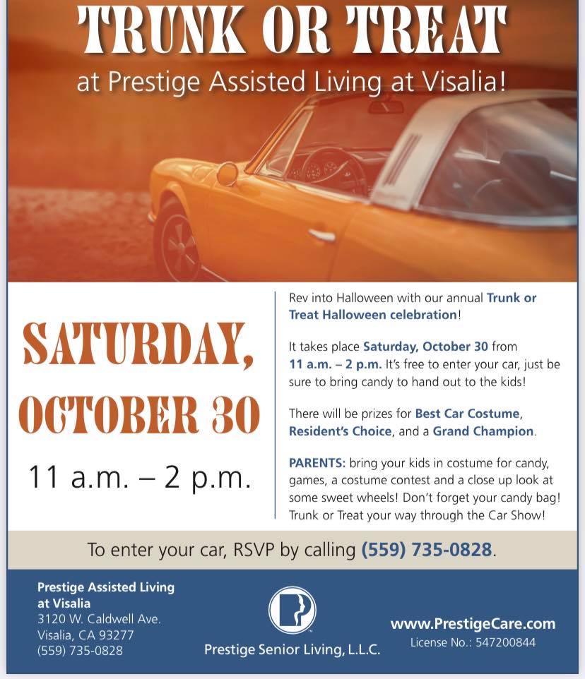 Trunk or Treat at Prestige Assisted Living at Visalia