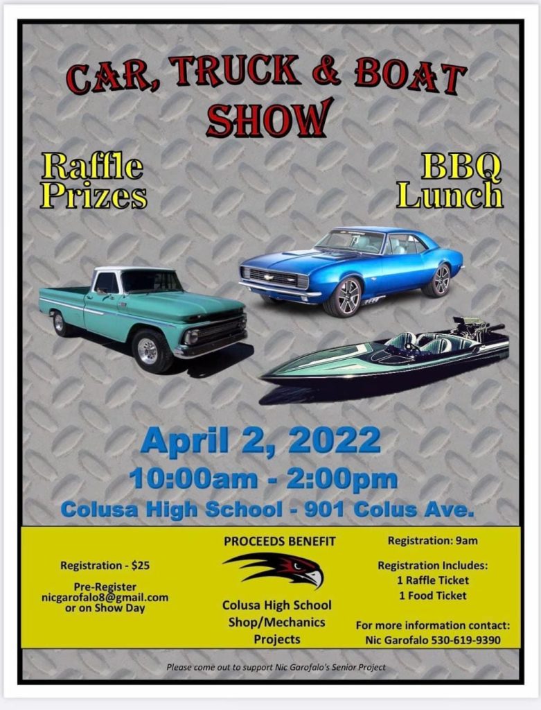 Colusa High School Car Truck and Boat Show
