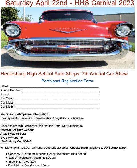 Healdsburg High School Car Show