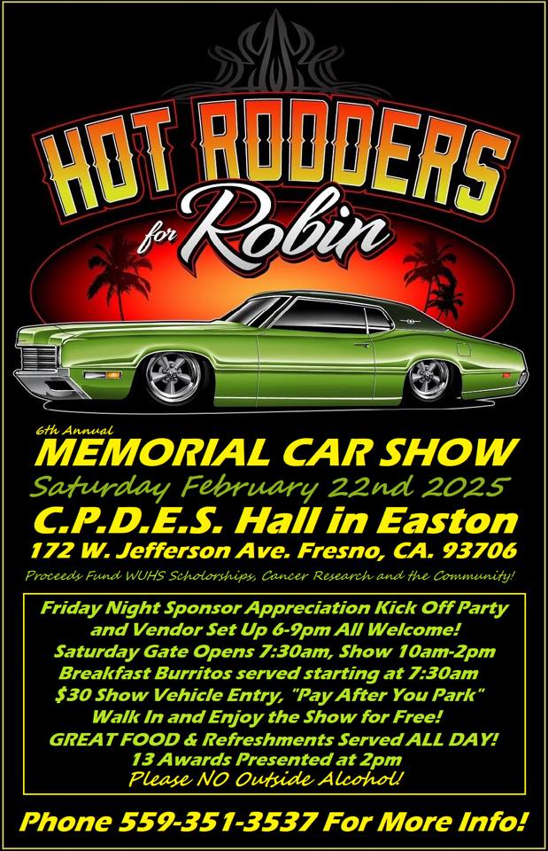 Hot Rodders for Robin Memorial Car Show