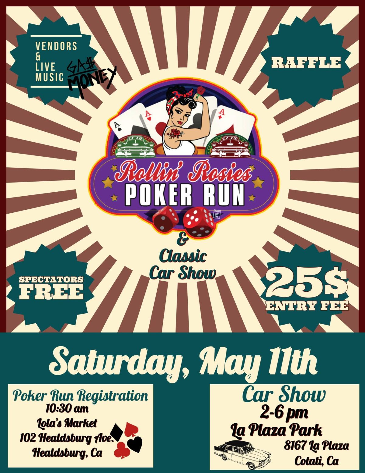 Rollin Rosies Poker Run and Car Show